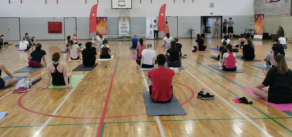 In collaboration with the University of Ljubljana, a yoga event was held on 21 June 2022 in Ljubljana. Ambassador and UL's Vice Rector Mr. Matjaž Drevenšek addressed the student participants